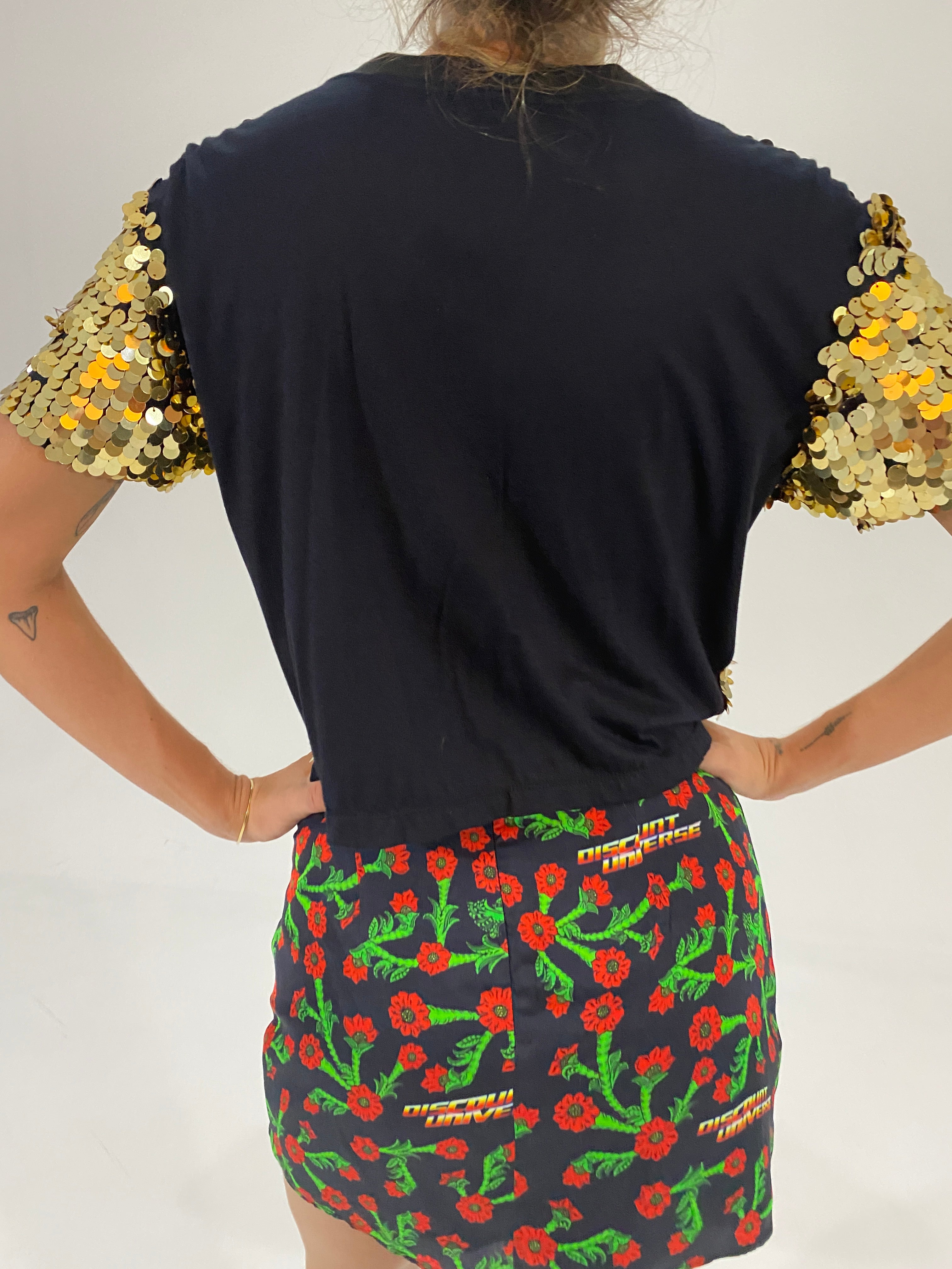 Floral DU Satin Skirt